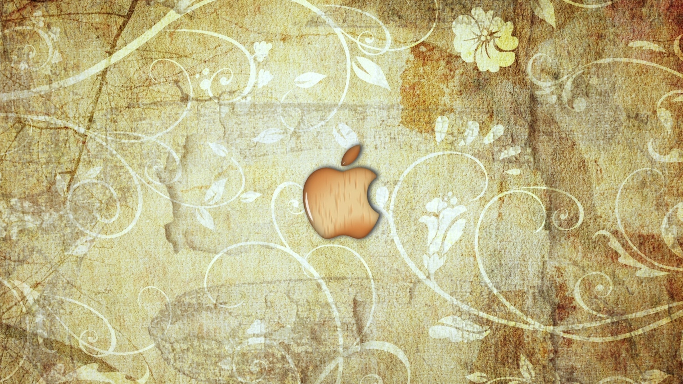 Logo, Apple. Wallpaper in 1366x768 Resolution