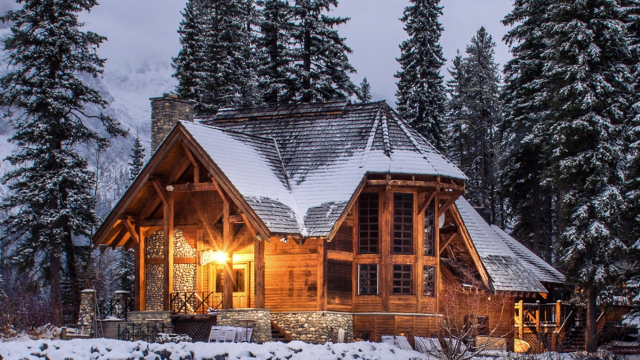 Albergue de Invierno, Invierno, Vacaciones, Lodge, Alojamiento. Wallpaper in 1280x720 Resolution