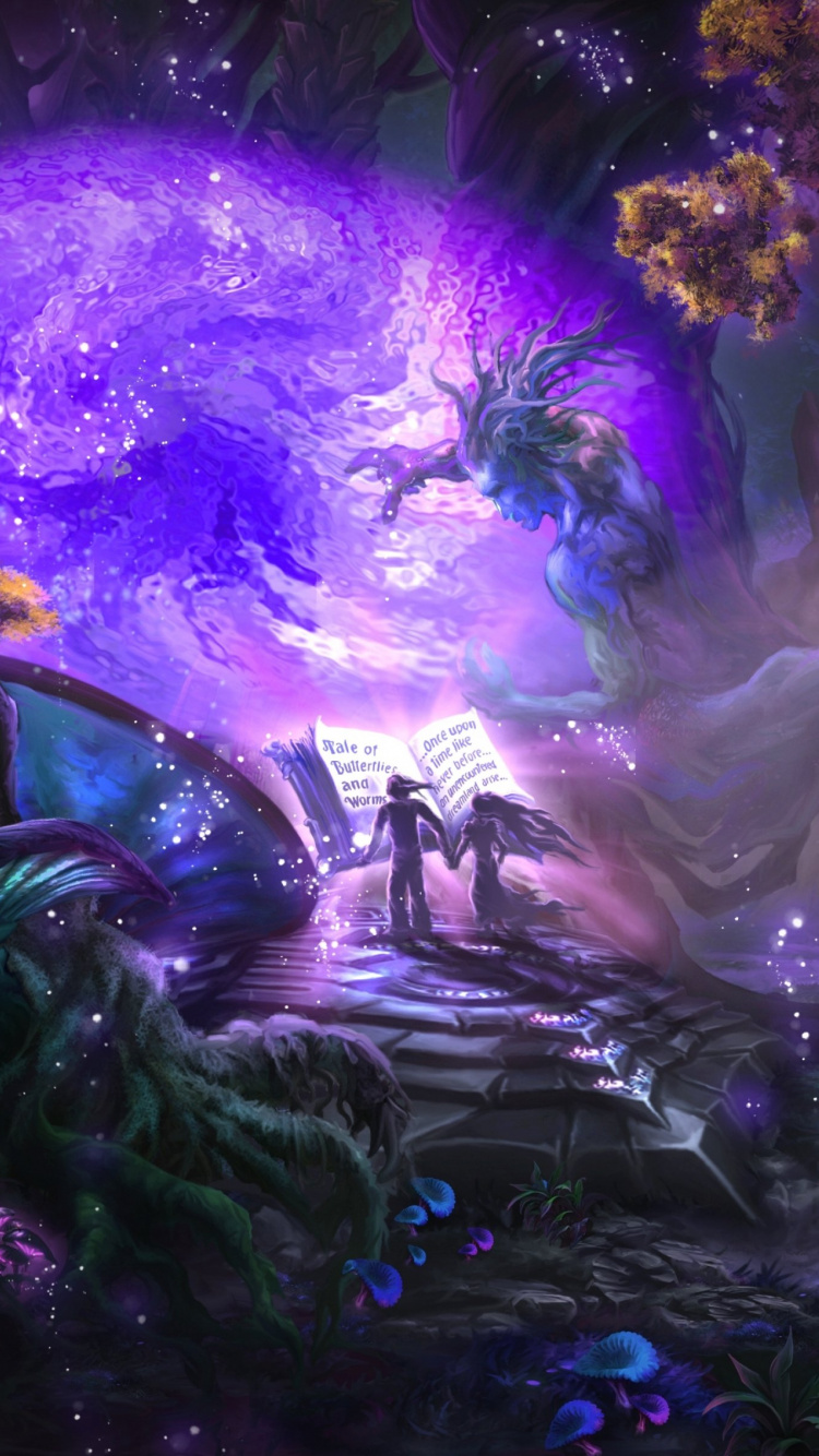 Peinture Abstraite Bleu Violet et Vert. Wallpaper in 750x1334 Resolution