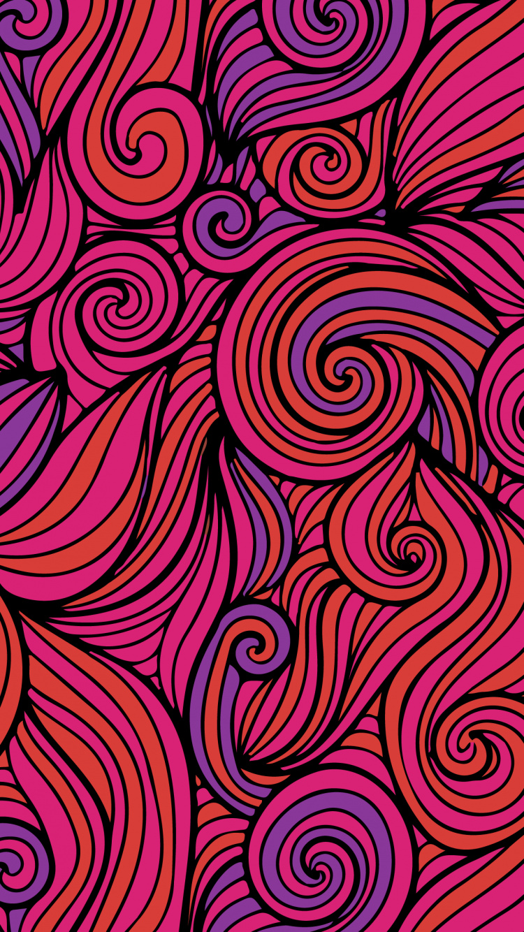 Pattern, Colorfulness, Textile, Art, Pink. Wallpaper in 750x1334 Resolution