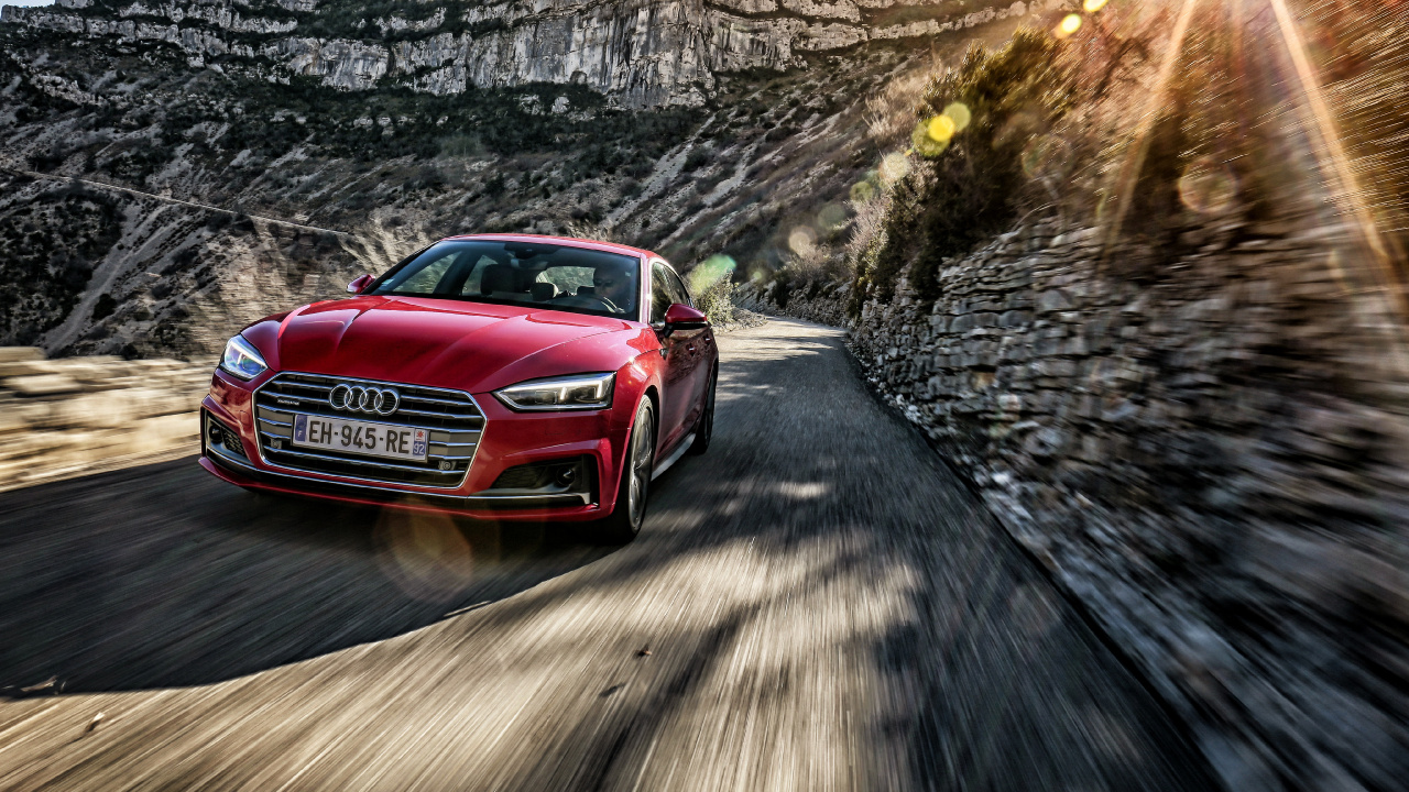 Red Audi a 4 on Road During Daytime. Wallpaper in 1280x720 Resolution