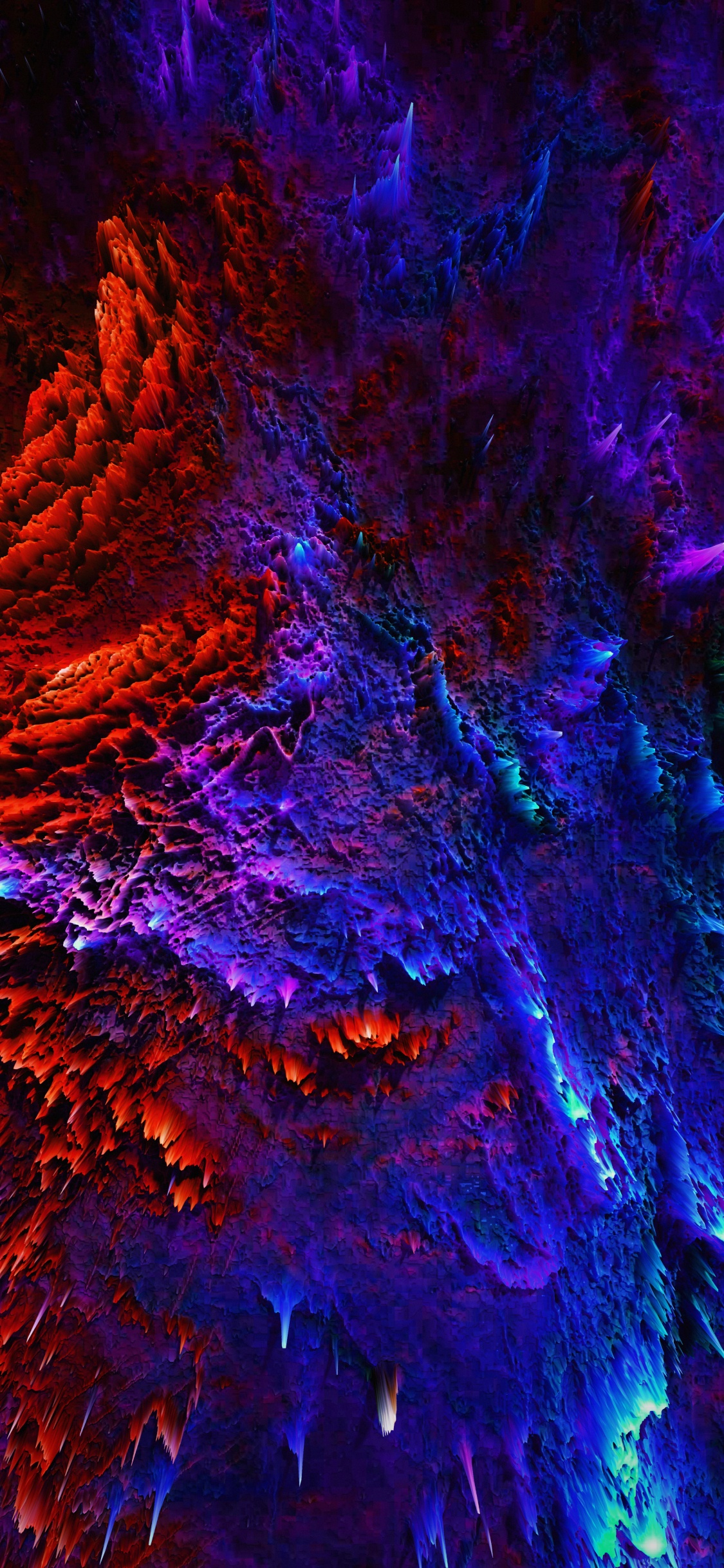 紫色的, 电蓝色的, 艺术, 品红色, 空间 壁纸 1125x2436 允许