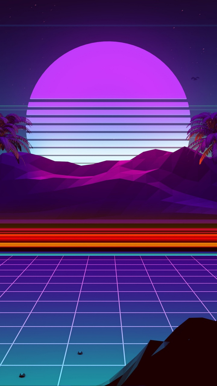 美学, Synthwave, 复古风格, Ios, 色彩 壁纸 720x1280 允许