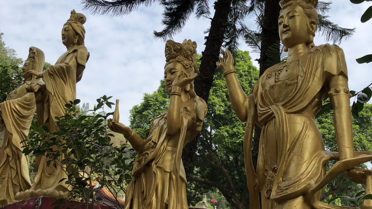 Statue, Gautama Buddha, Kopf, Natur, Vegetation. Wallpaper in 1280x720 Resolution