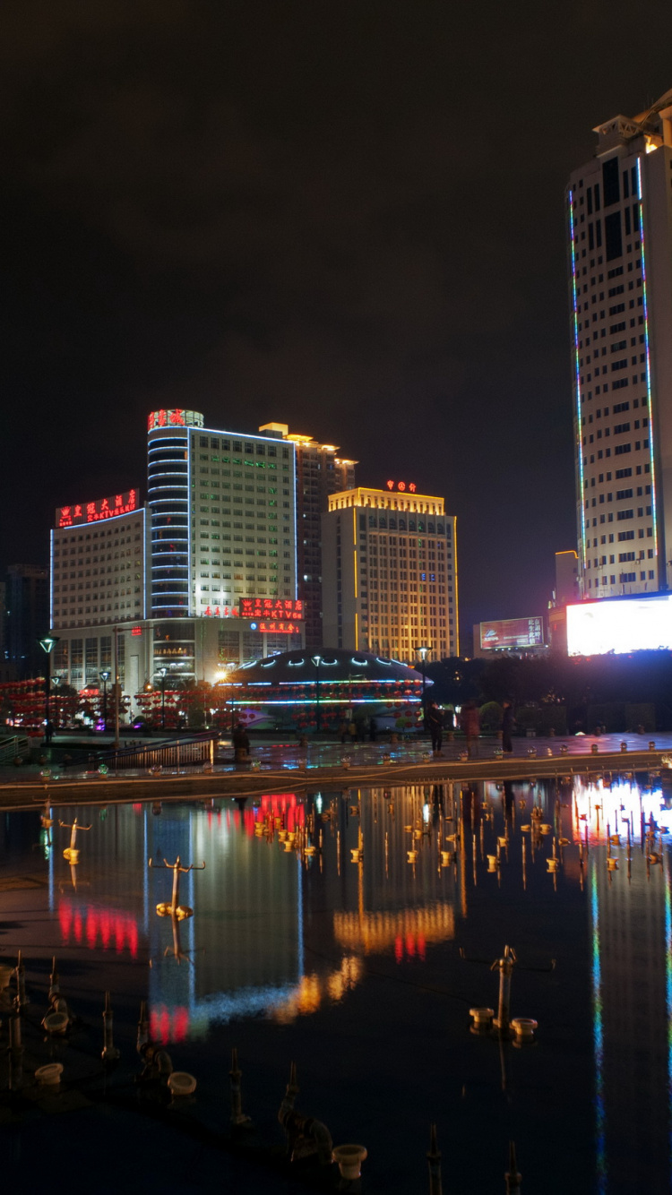 城市, 城市景观, 大都会, 反射, 天际线 壁纸 750x1334 允许