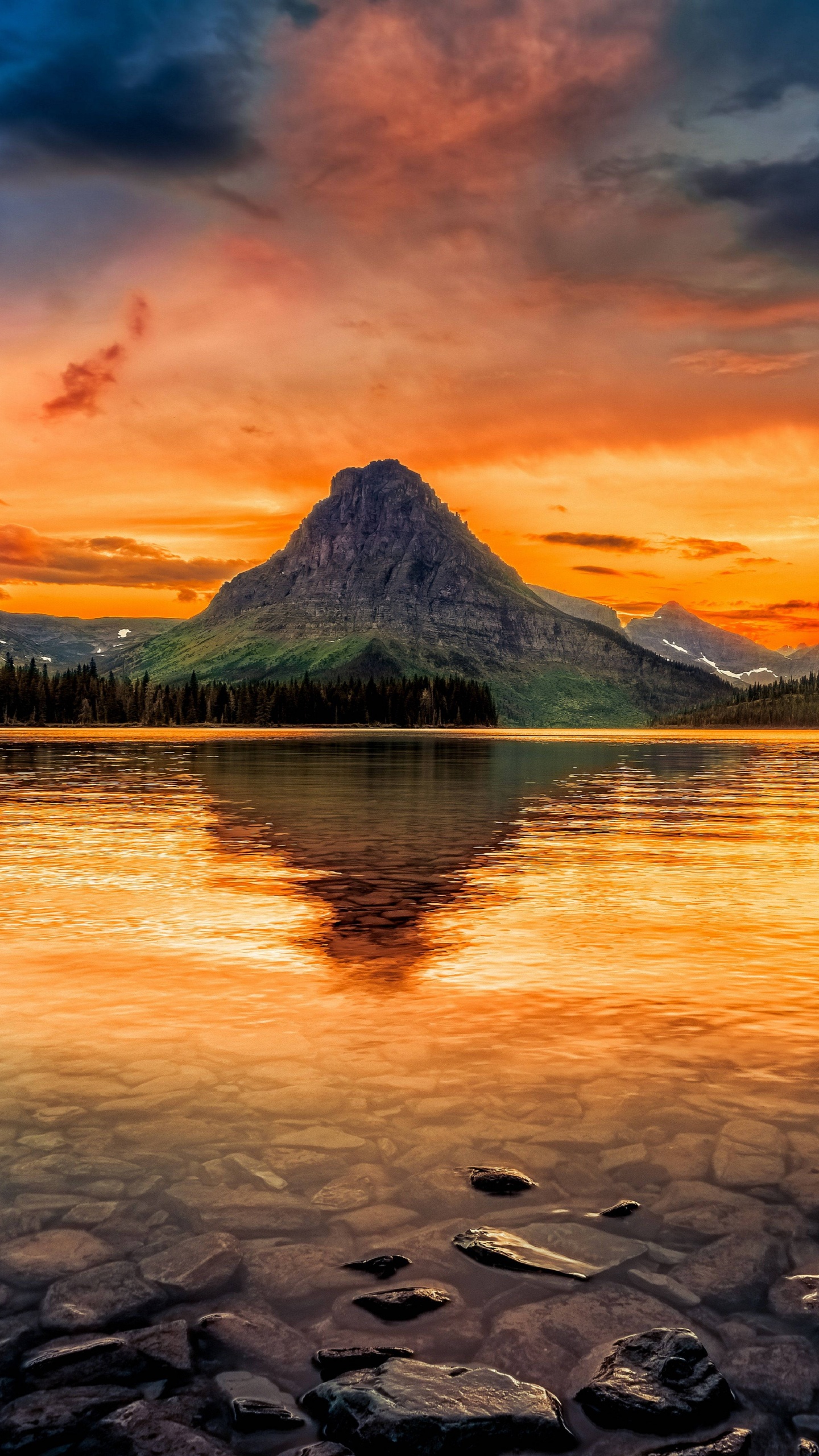 Glacier National Park, Two Medicine Lake, Avalanche Lake, Reynolds Mountain, Lake McDonald. Wallpaper in 1440x2560 Resolution