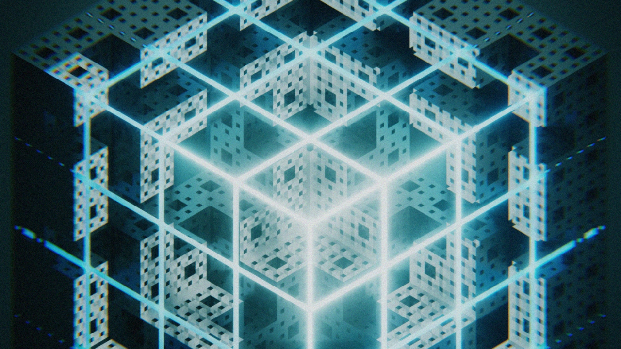 Blau-weißer Quadratischer Blumenrahmen. Wallpaper in 1280x720 Resolution