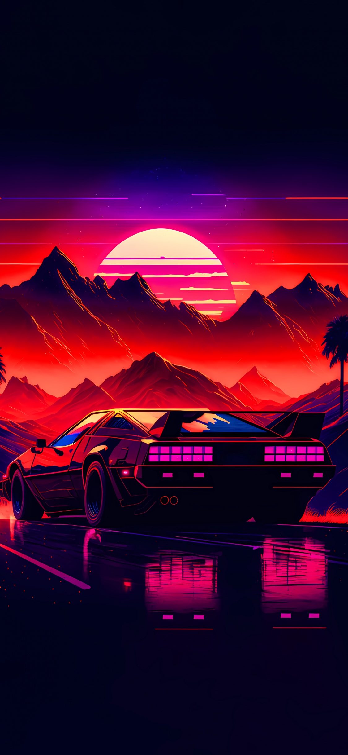 Car, Atmosphäre, Afterglow, Automotive Lighting, Sonnenuntergang. Wallpaper in 1125x2436 Resolution