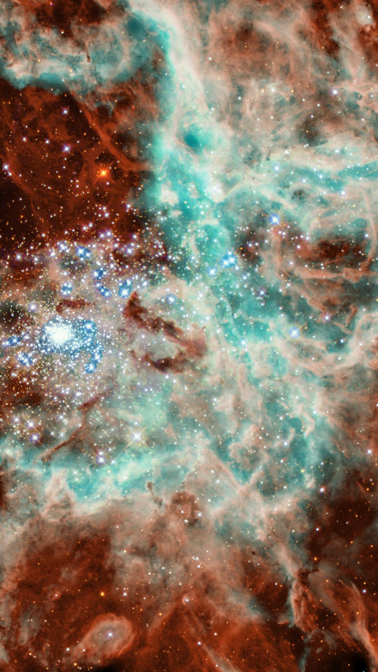 Peinture Abstraite Bleue et Brune. Wallpaper in 750x1334 Resolution