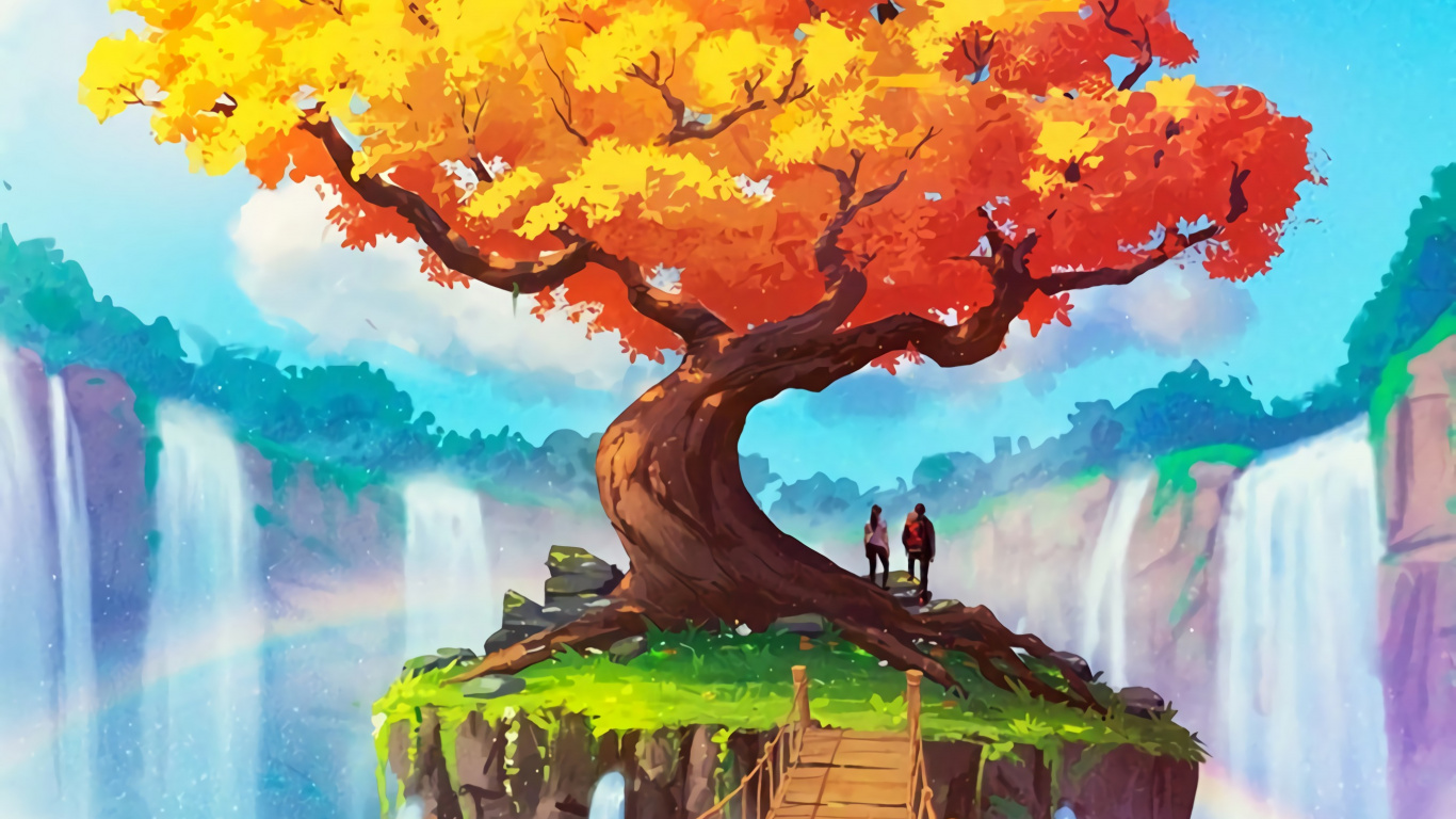 艺术, 生态区, 绿色的, 性质, 自然景观 壁纸 1366x768 允许