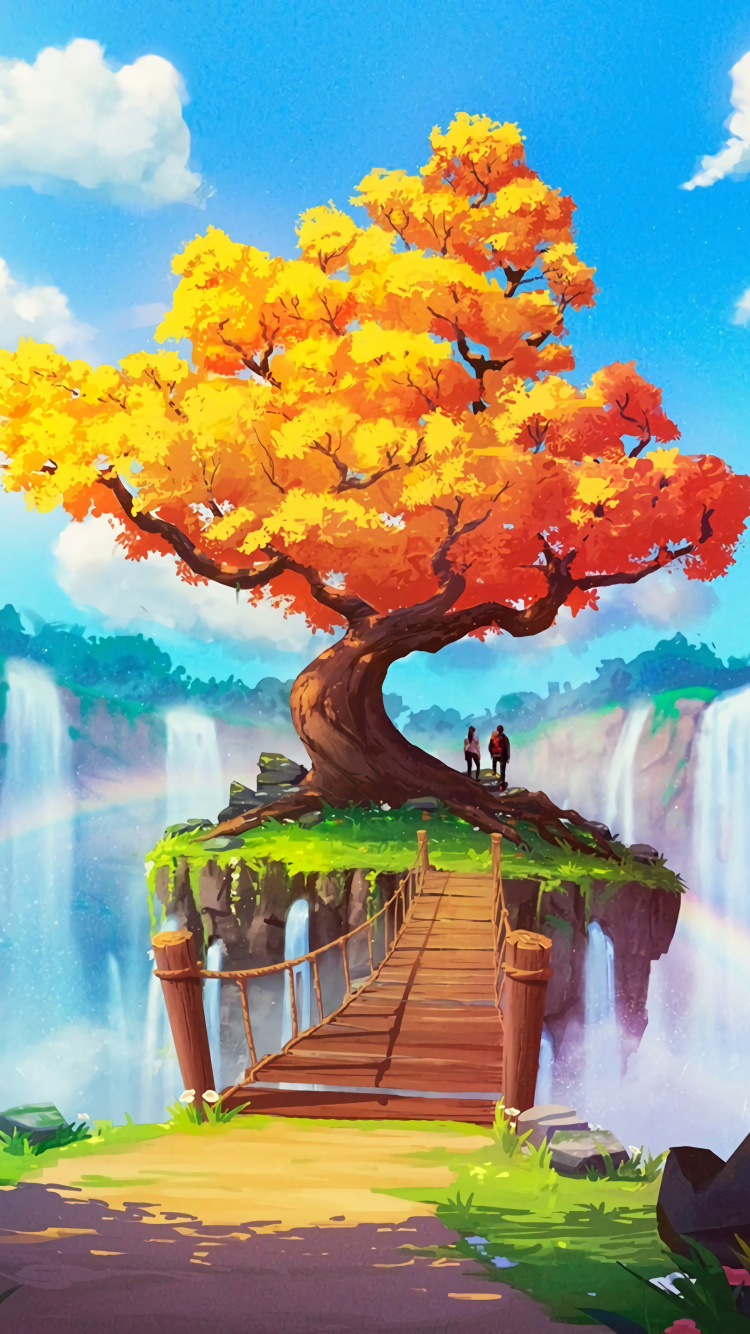 艺术, 生态区, 绿色的, 性质, 自然景观 壁纸 750x1334 允许