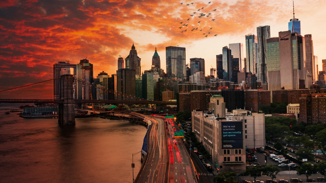 Empire State Building, Das One World Trade Center, Chrysler Building, Wolkenkratzer, Gebäude. Wallpaper in 1280x720 Resolution