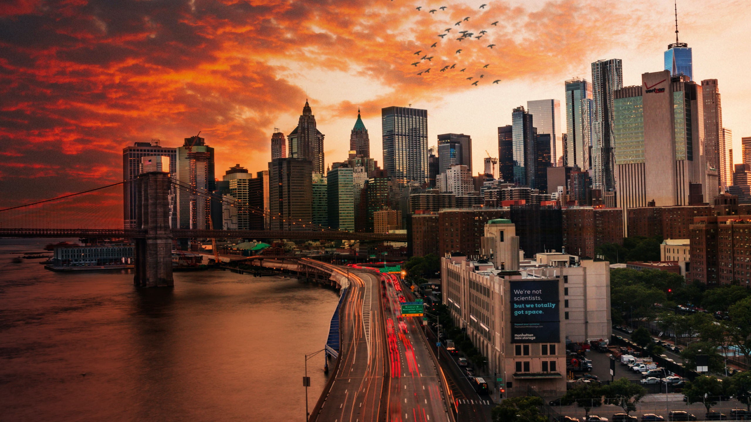 Empire State Building, Das One World Trade Center, Chrysler Building, Wolkenkratzer, Gebäude. Wallpaper in 2560x1440 Resolution