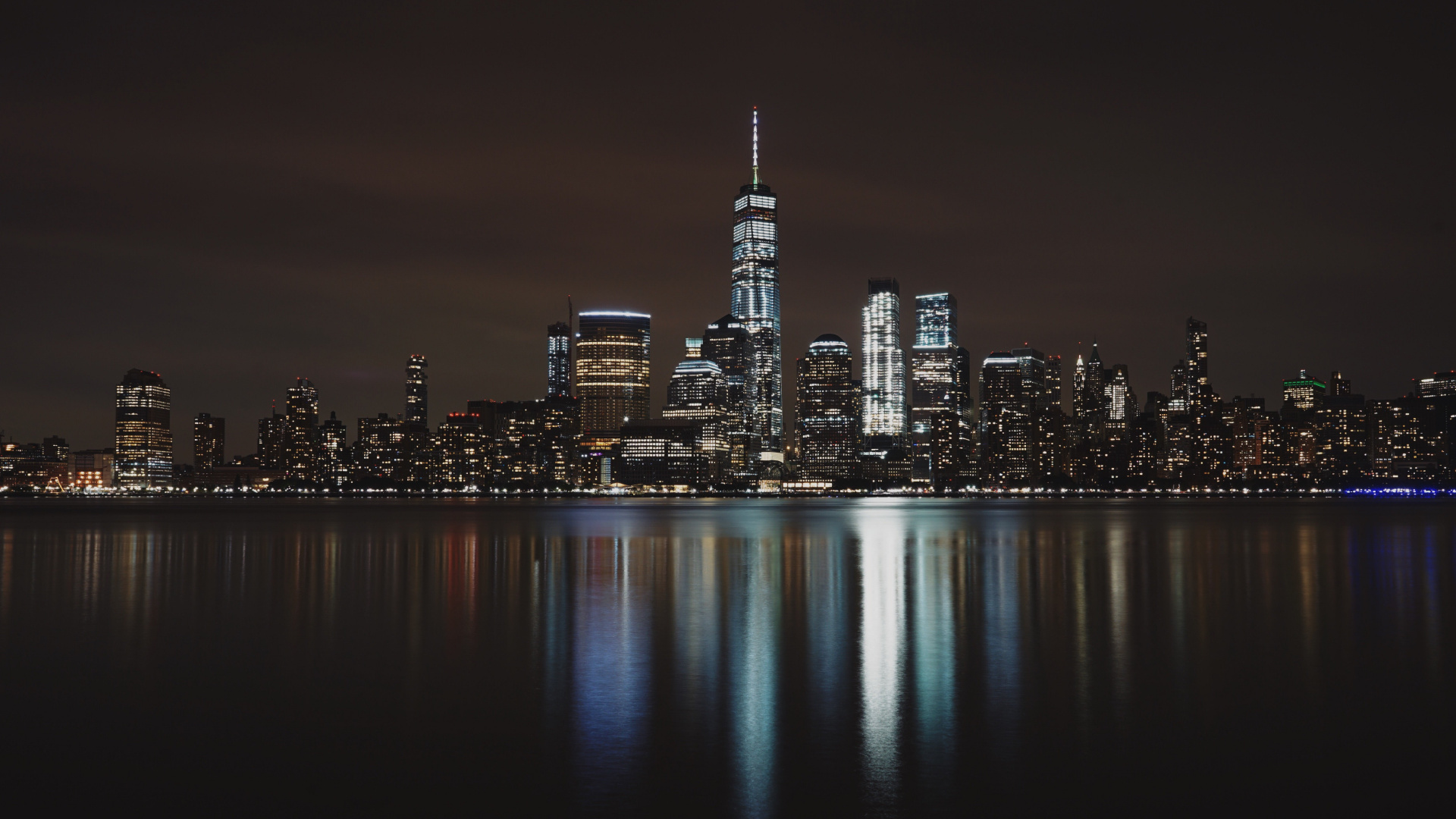 City Skyline During Night Time. Wallpaper in 1920x1080 Resolution