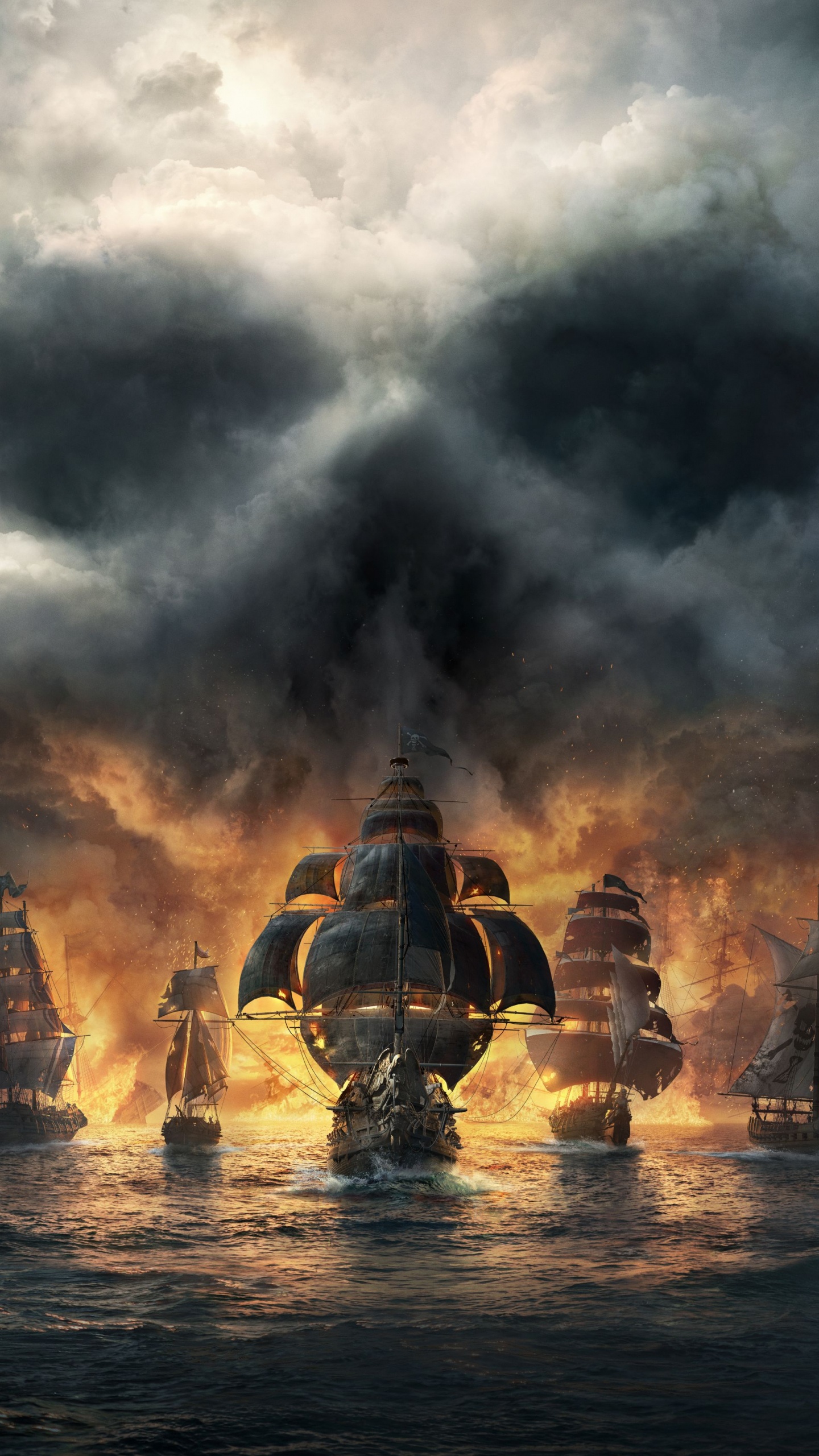 Braunes Und Schwarzes Betongebäude Unter Grauen Wolken. Wallpaper in 1440x2560 Resolution