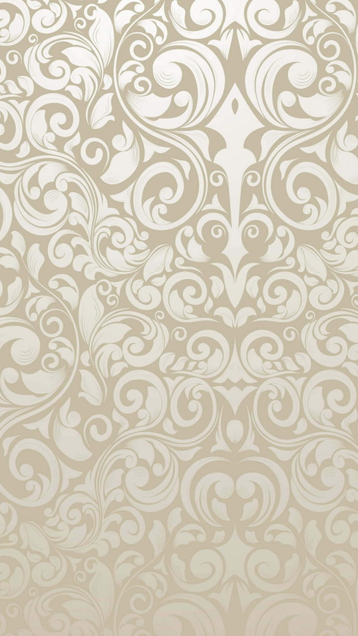 Weißes Und Braunes Florales Textil. Wallpaper in 720x1280 Resolution