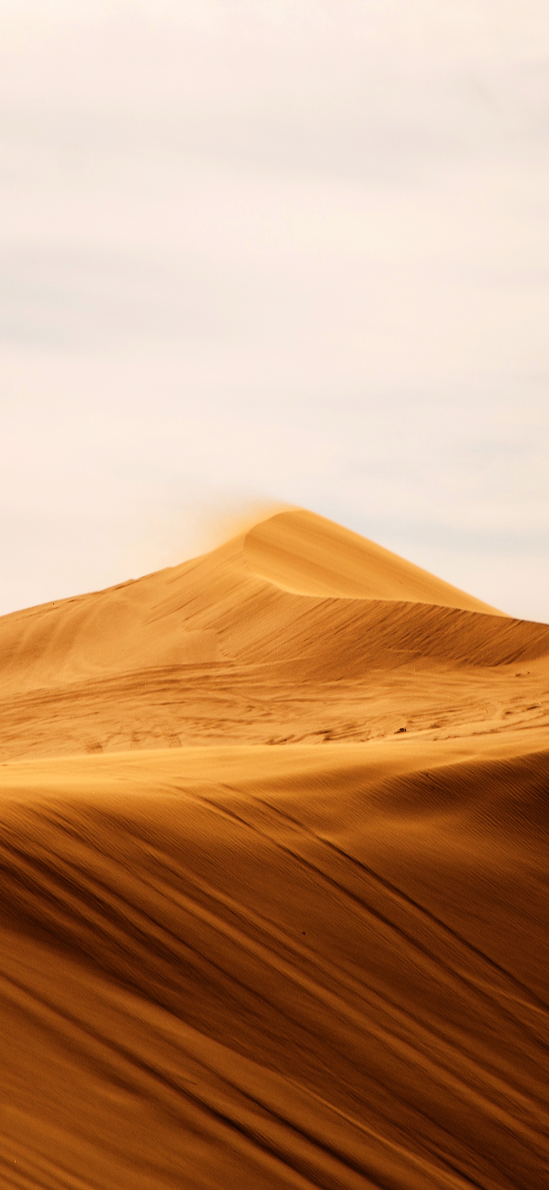 Brown Sand Under White Sky During Daytime. Wallpaper in 1125x2436 Resolution