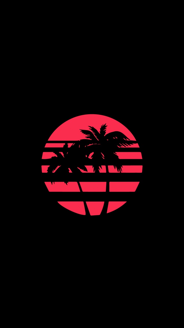 Palm Tree, Amoled, Logo, Leaf, Carmine. Wallpaper in 720x1280 Resolution