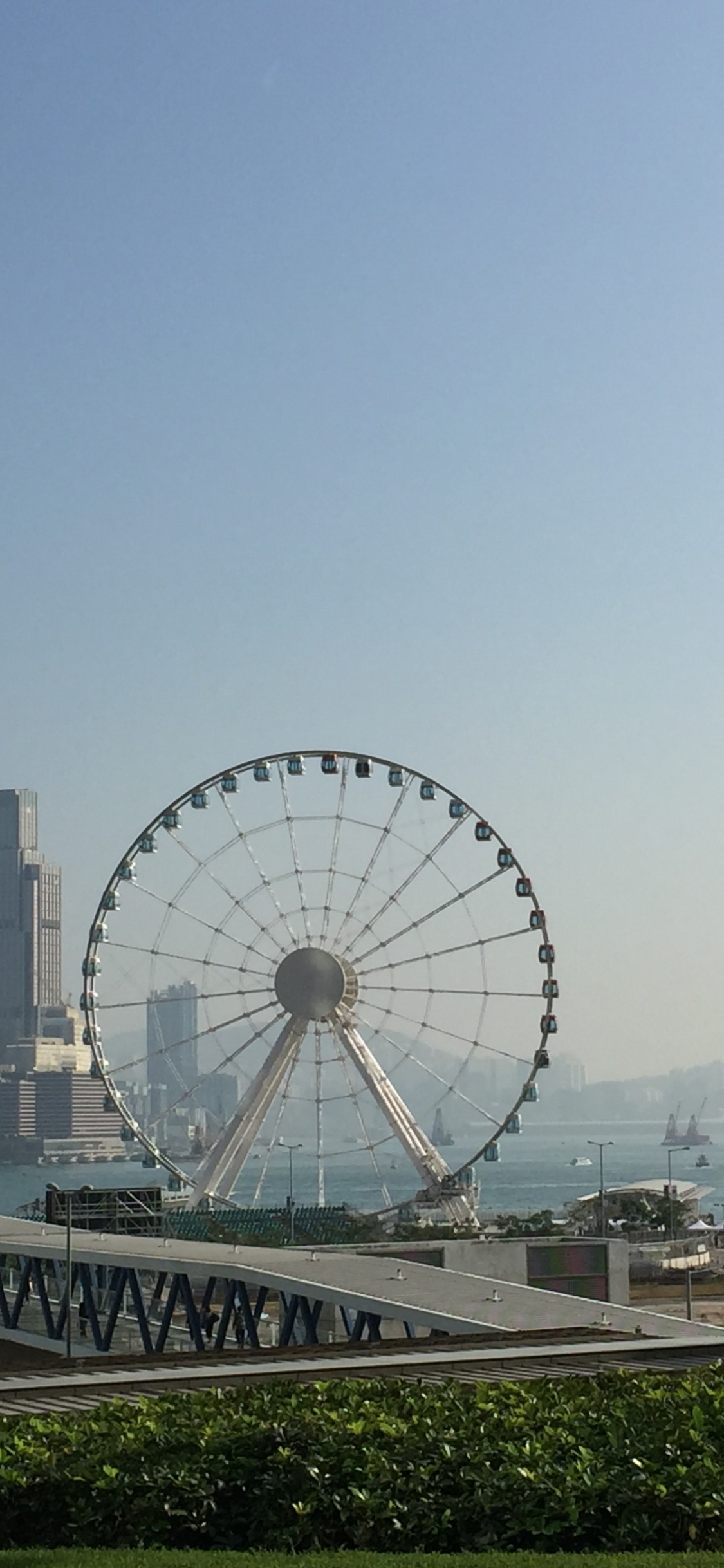 Ferris Wheel, Nature, Daytime, Architecture, Urban Area. Wallpaper in 1125x2436 Resolution