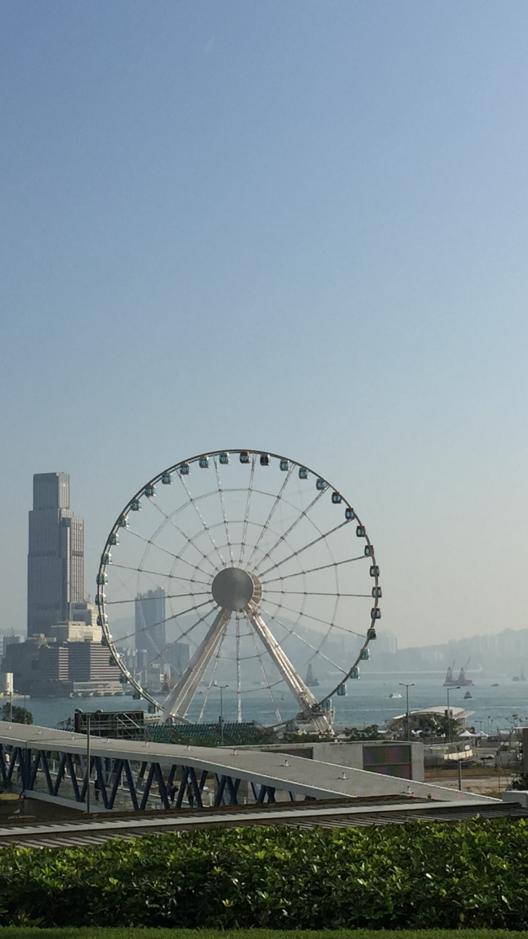 Ferris Wheel, Nature, Daytime, Architecture, Urban Area. Wallpaper in 750x1334 Resolution
