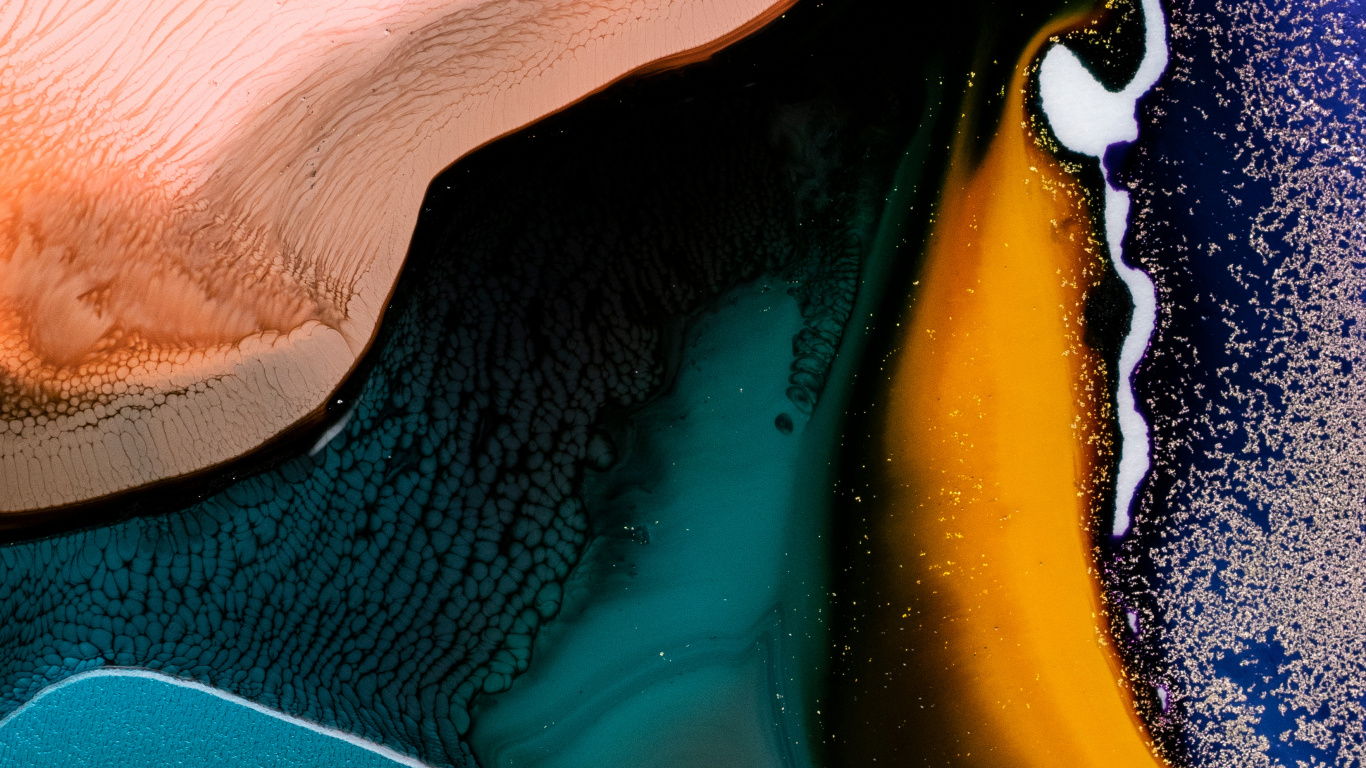 Peinture Abstraite Verte et Noire. Wallpaper in 1366x768 Resolution