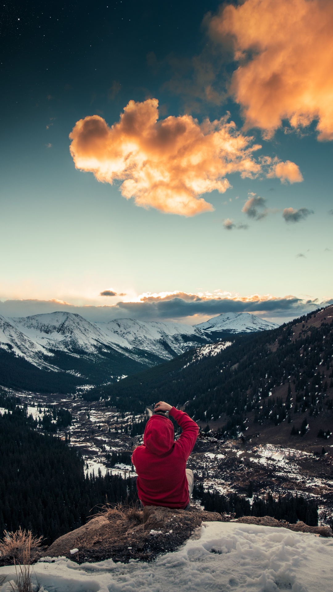 Mountain, Mountainous Landforms, Cloud, Snow, Winter. Wallpaper in 1080x1920 Resolution