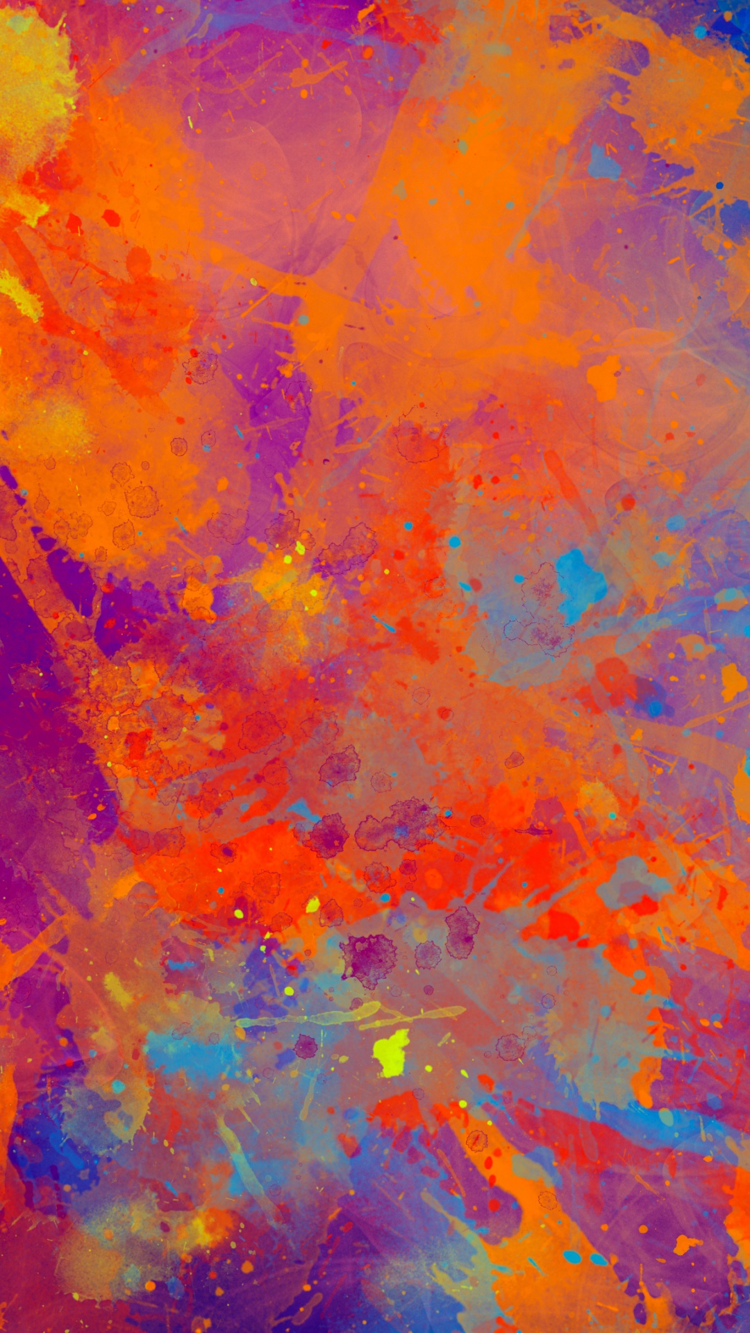 Peinture Abstraite Bleu Jaune et Rouge. Wallpaper in 1080x1920 Resolution