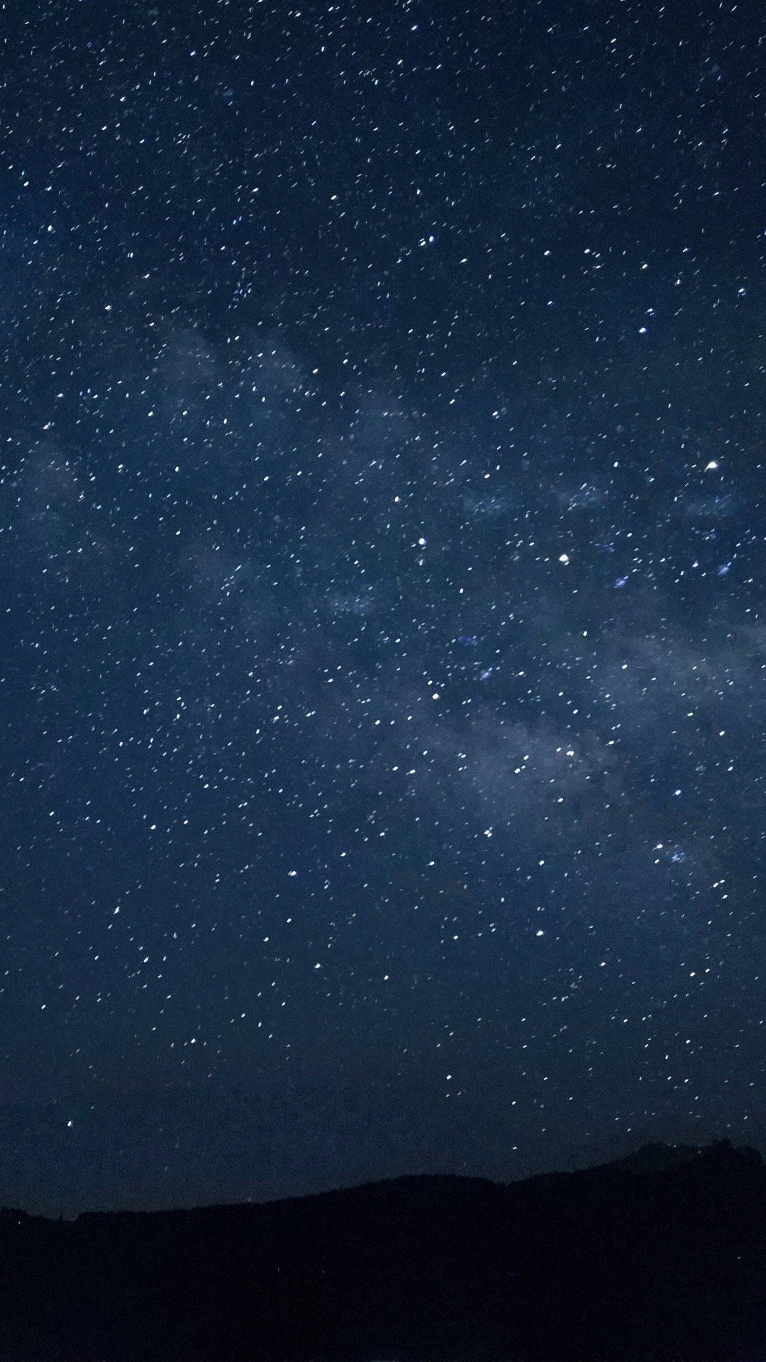 Silueta de Montaña Bajo la Noche Estrellada. Wallpaper in 1080x1920 Resolution