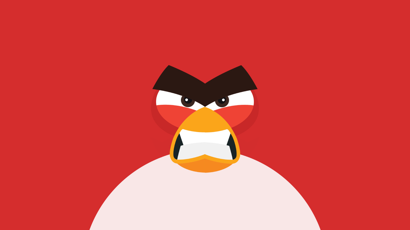 Angry Bird Minimal 8k 壁纸 1366x768 允许