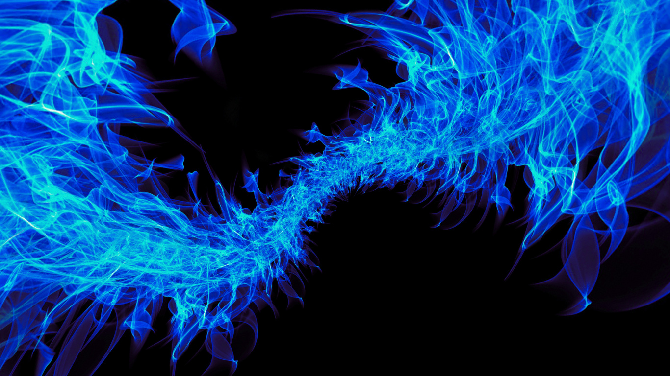 Blue and White Smoke Illustration. Wallpaper in 1366x768 Resolution