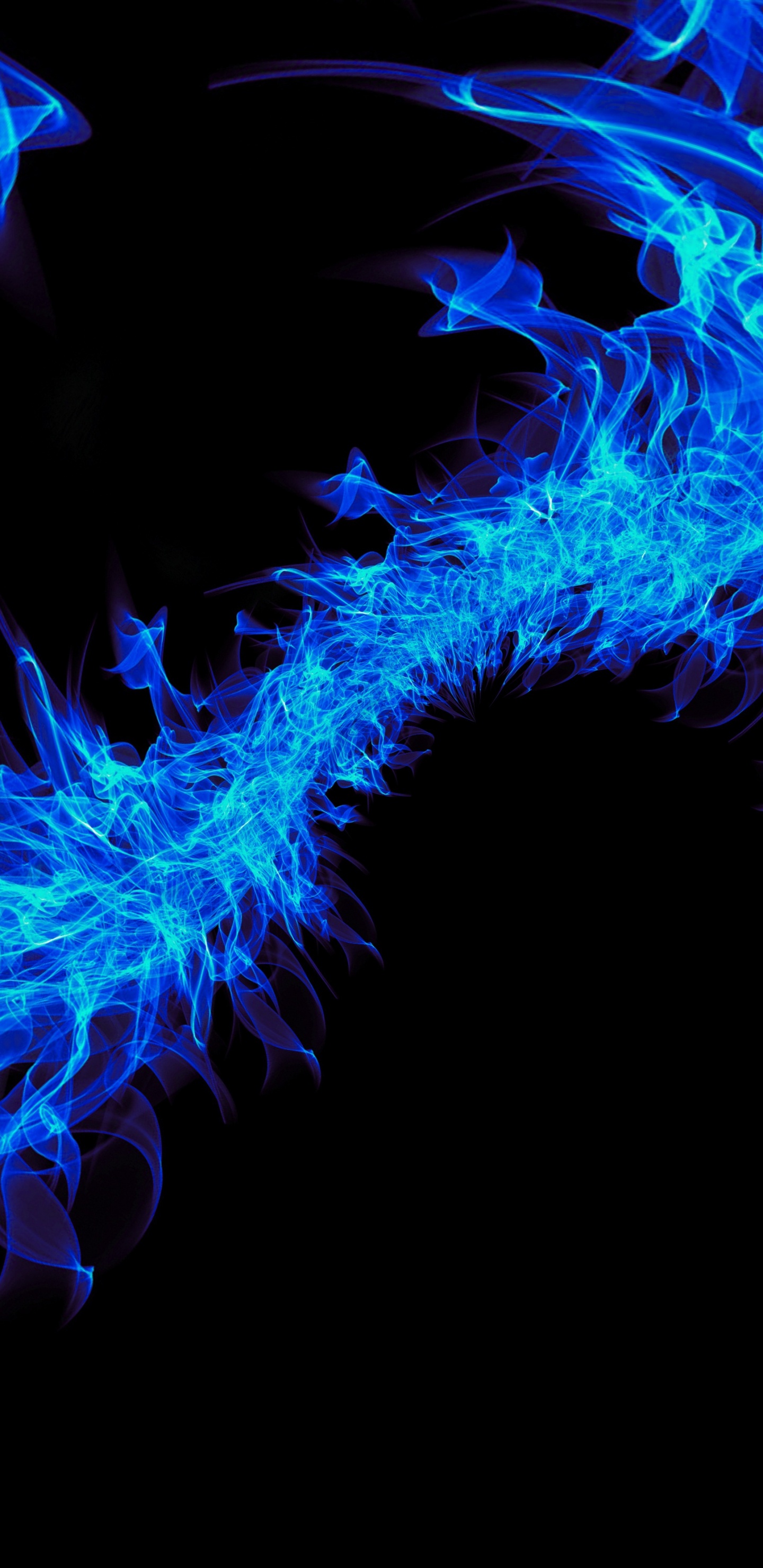 火焰, 电蓝色的, 光, 分形技术, 热 壁纸 1440x2960 允许