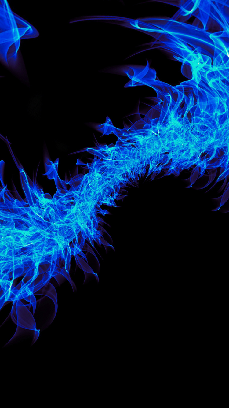 火焰, 电蓝色的, 光, 分形技术, 热 壁纸 750x1334 允许