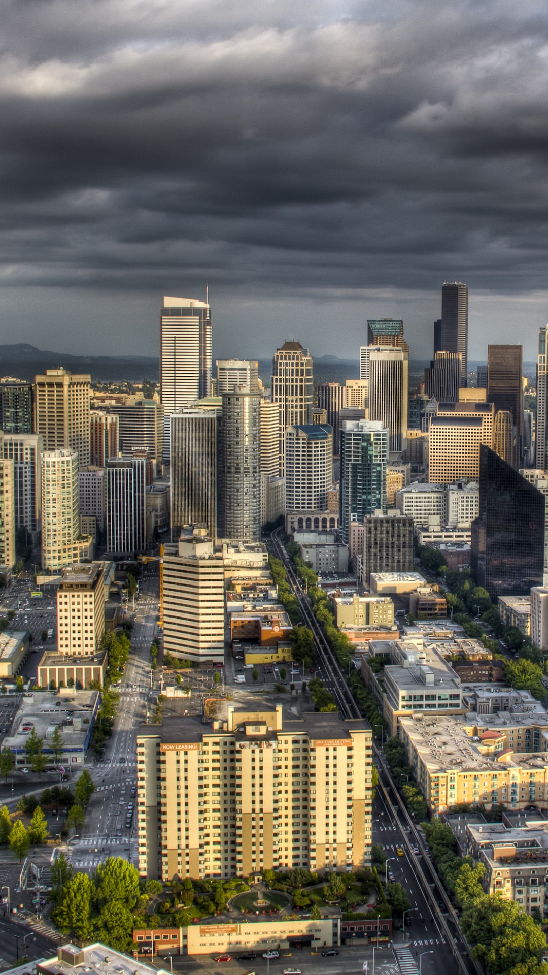 西雅图, 城市景观, 城市, 大都会, 天际线 壁纸 1080x1920 允许