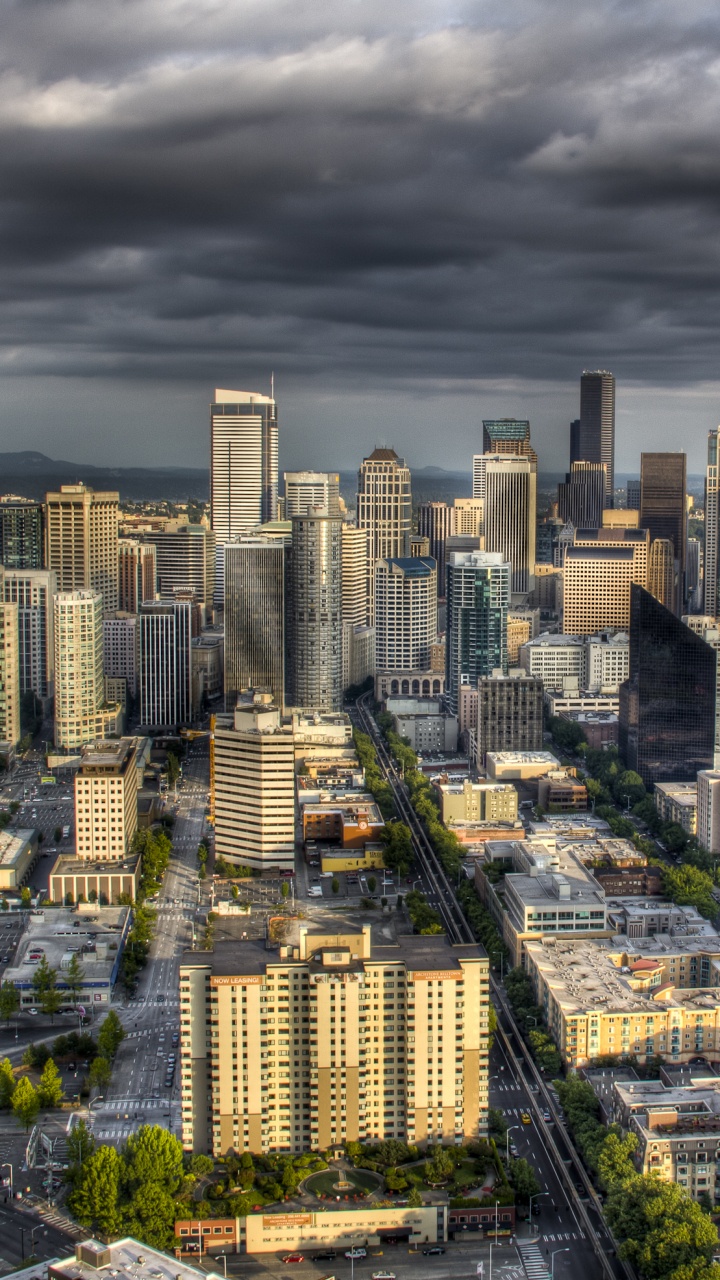西雅图, 城市景观, 城市, 大都会, 天际线 壁纸 720x1280 允许