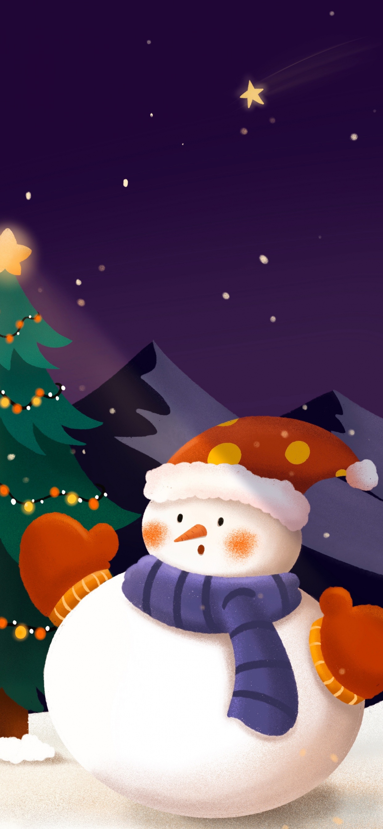 Snowman, Christmas Day, Bauble, Cartoon, Art. Wallpaper in 1242x2688 Resolution