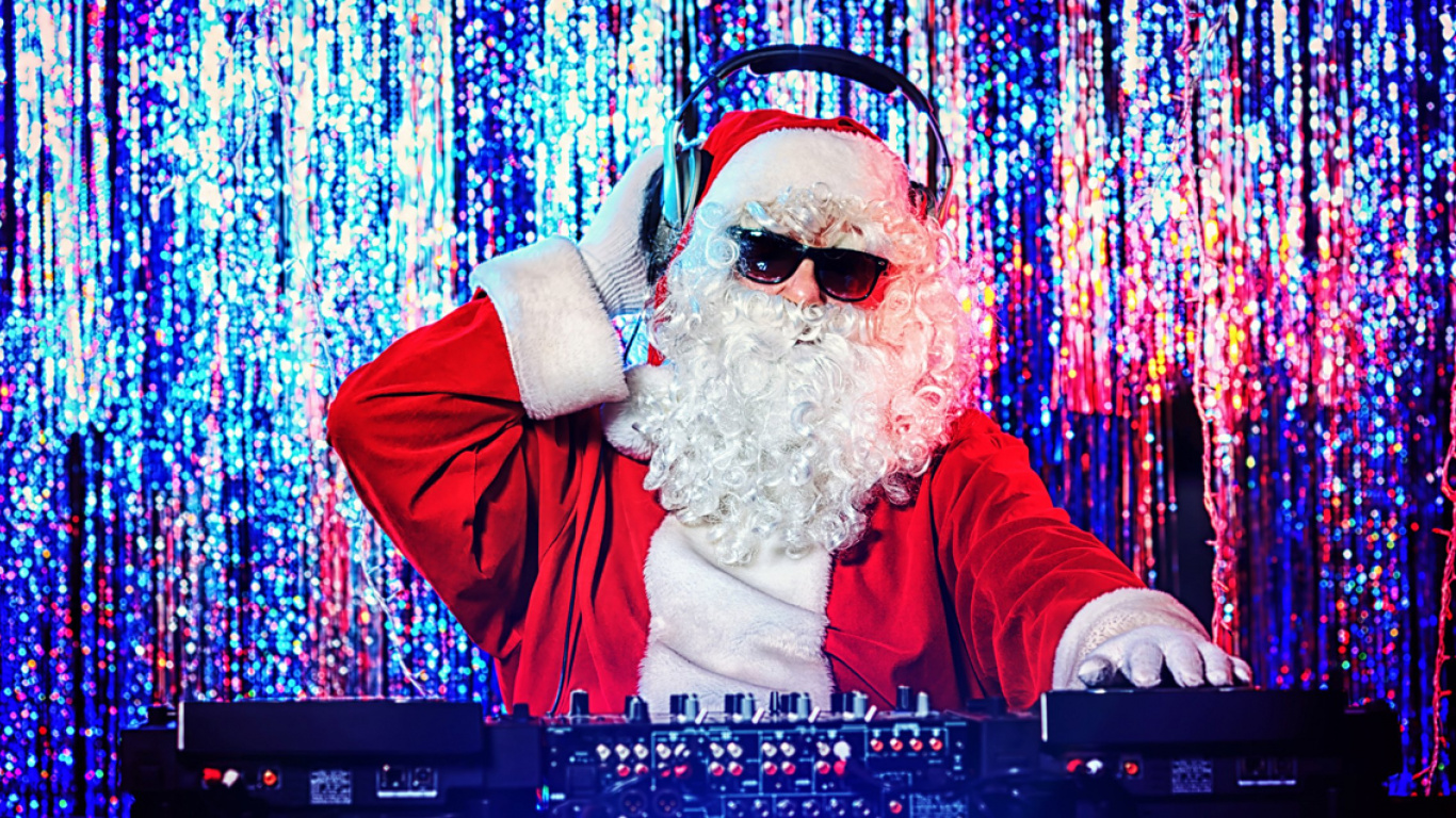 El Día De Navidad, Música de Navidad, Santa Claus, el Vello Facial, Navidad. Wallpaper in 1366x768 Resolution