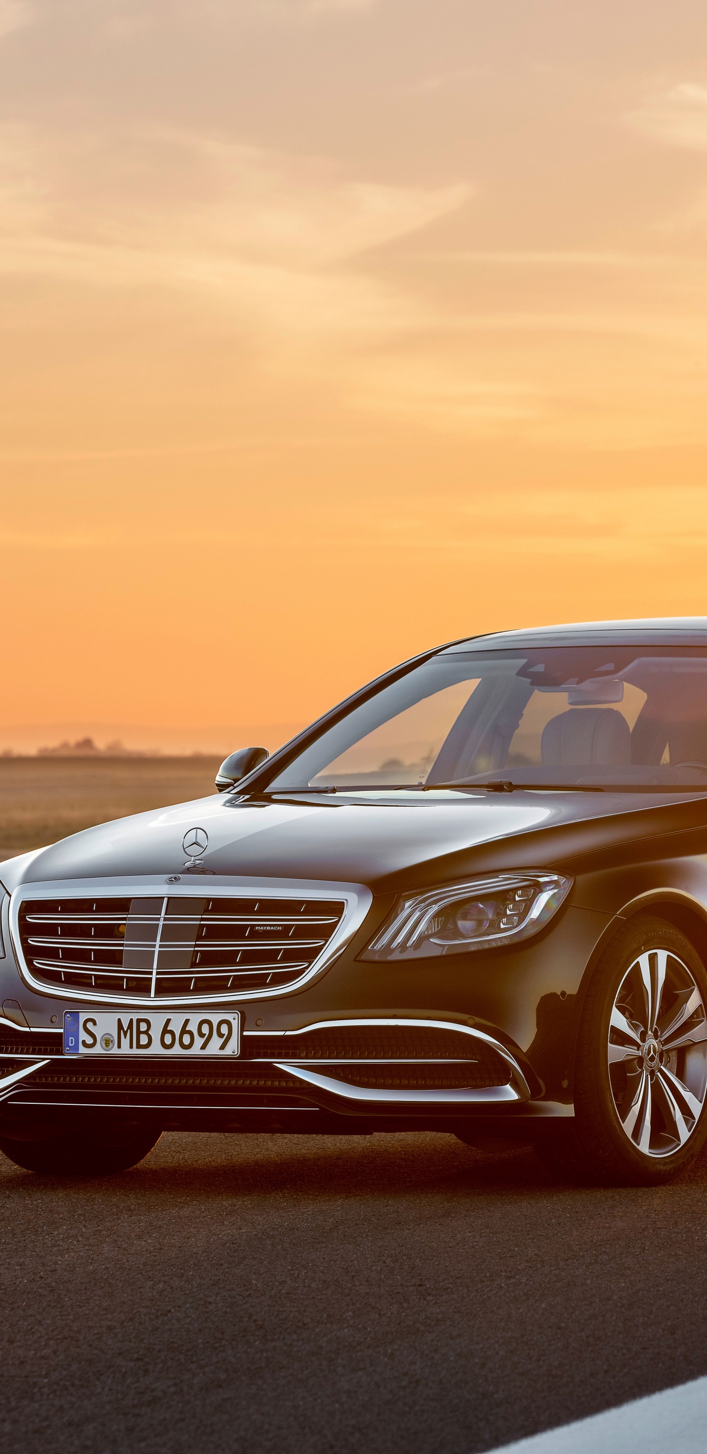 Black Mercedes Benz Sedan on Road During Daytime. Wallpaper in 1440x2960 Resolution