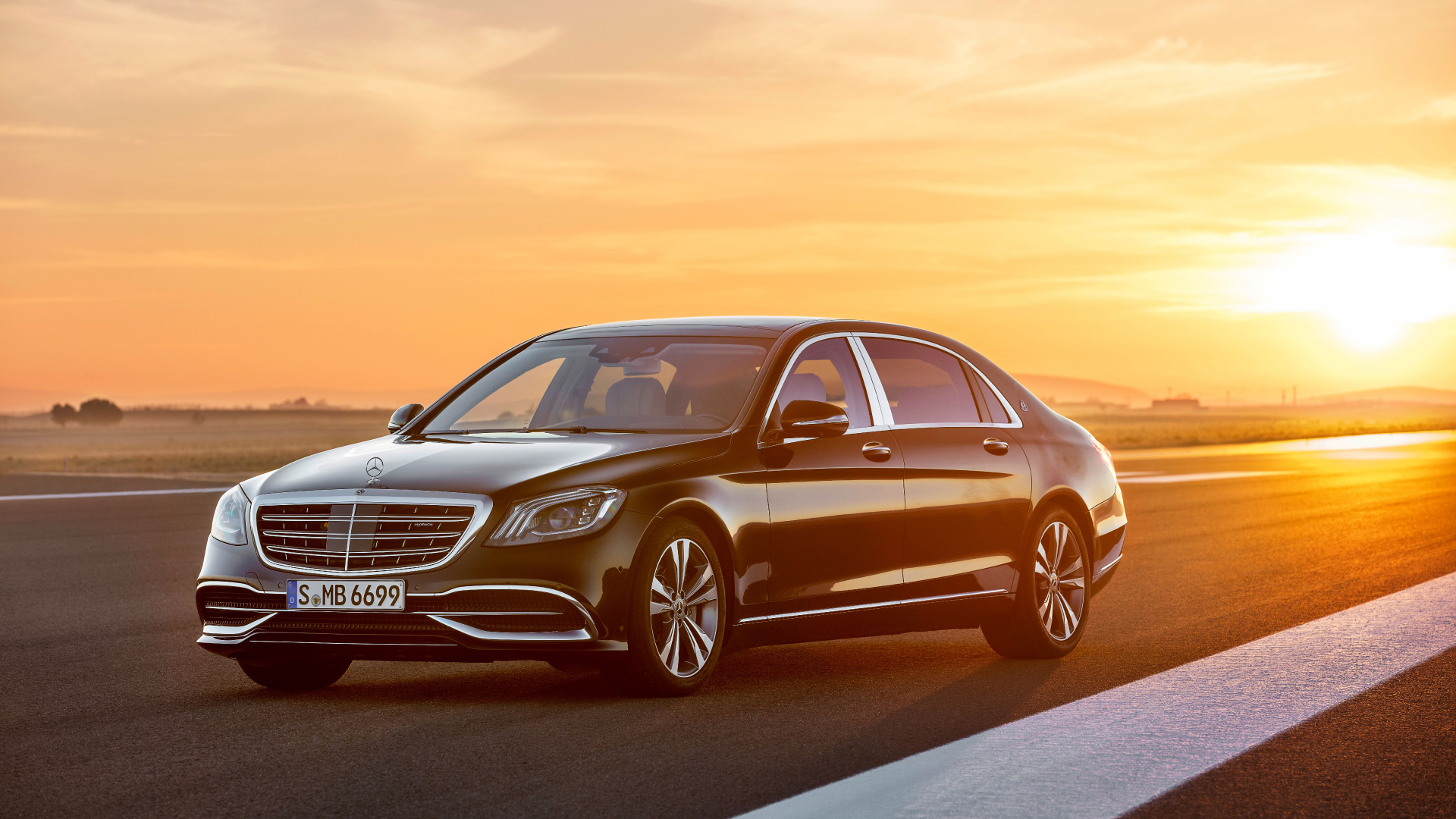 Black Mercedes Benz Sedan on Road During Daytime. Wallpaper in 1920x1080 Resolution