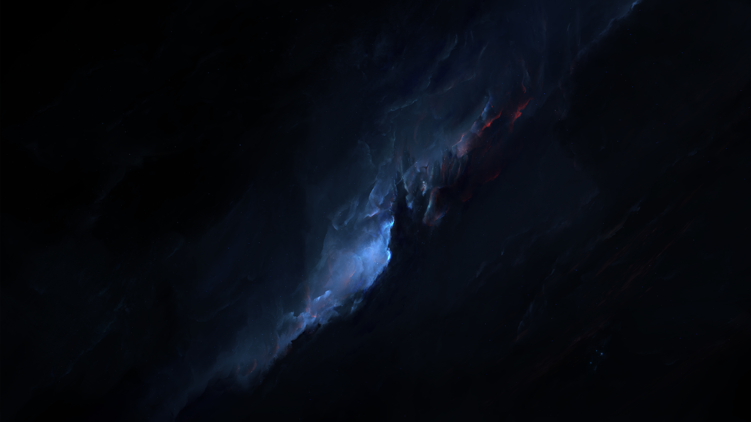 Black and White Abstract Painting. Wallpaper in 2560x1440 Resolution