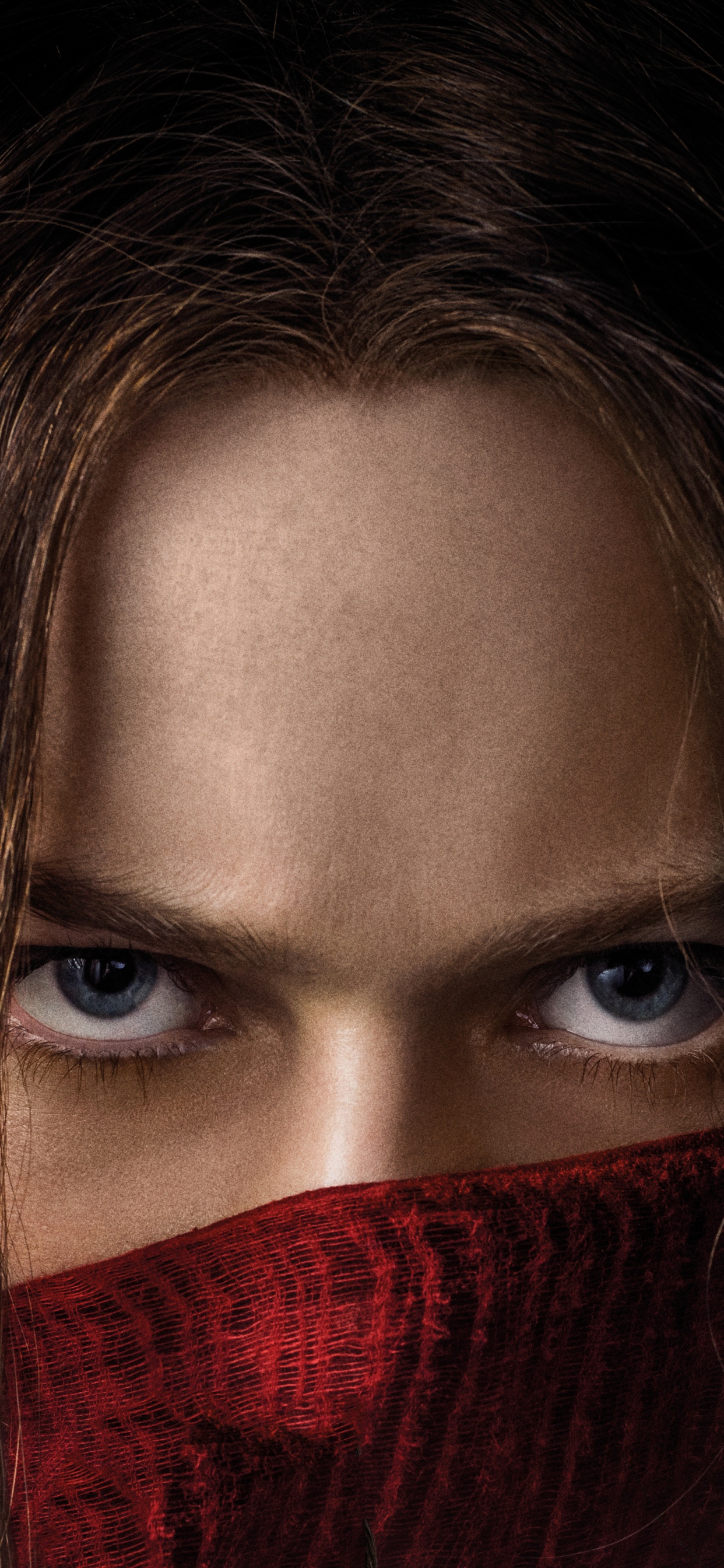 Mujer en Pañuelo Rojo Que Cubre su Rostro. Wallpaper in 1242x2688 Resolution