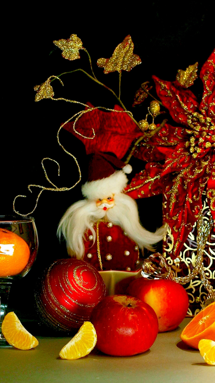 Le Jour De Noël, Santa Claus, Cadeau, Nouvelle Année, Encore de la Vie. Wallpaper in 750x1334 Resolution