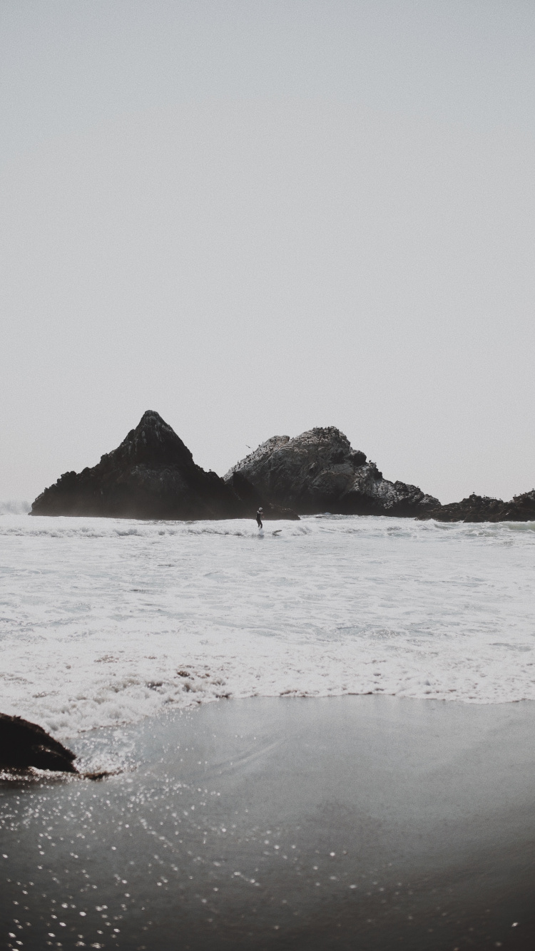 Strand, Meer, Ozean, Landzunge, Rock. Wallpaper in 750x1334 Resolution