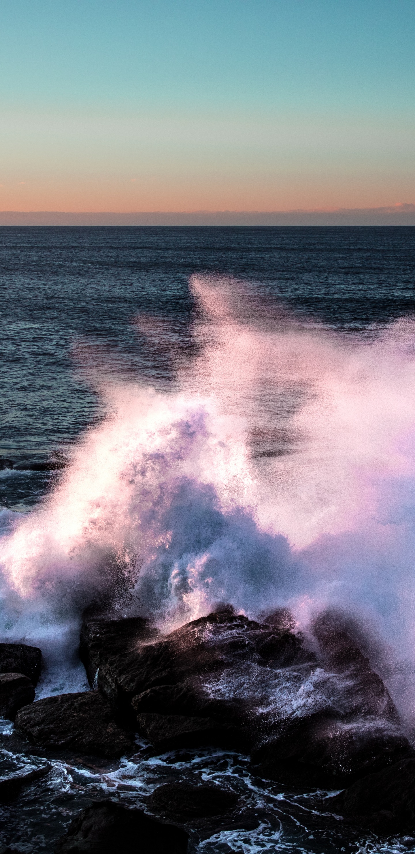 Wave, Sea, Headland, Ocean, Nature. Wallpaper in 1440x2960 Resolution