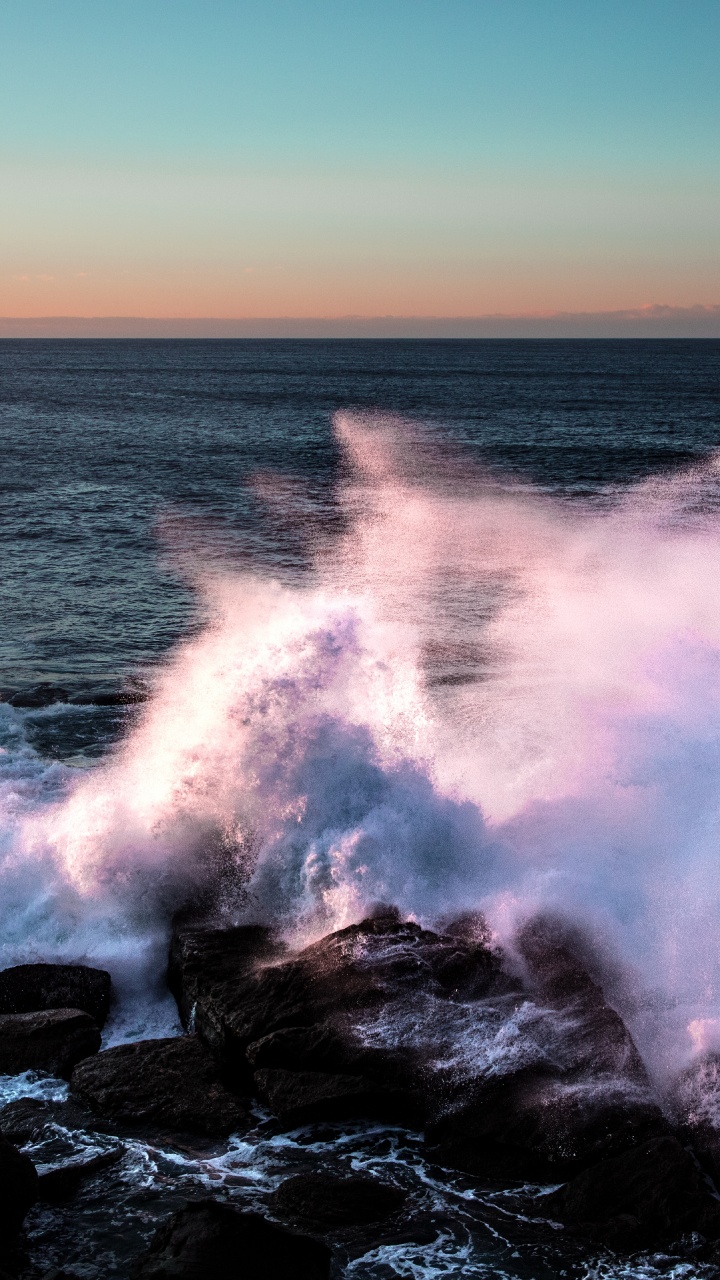 Wave, Sea, Headland, Ocean, Nature. Wallpaper in 720x1280 Resolution