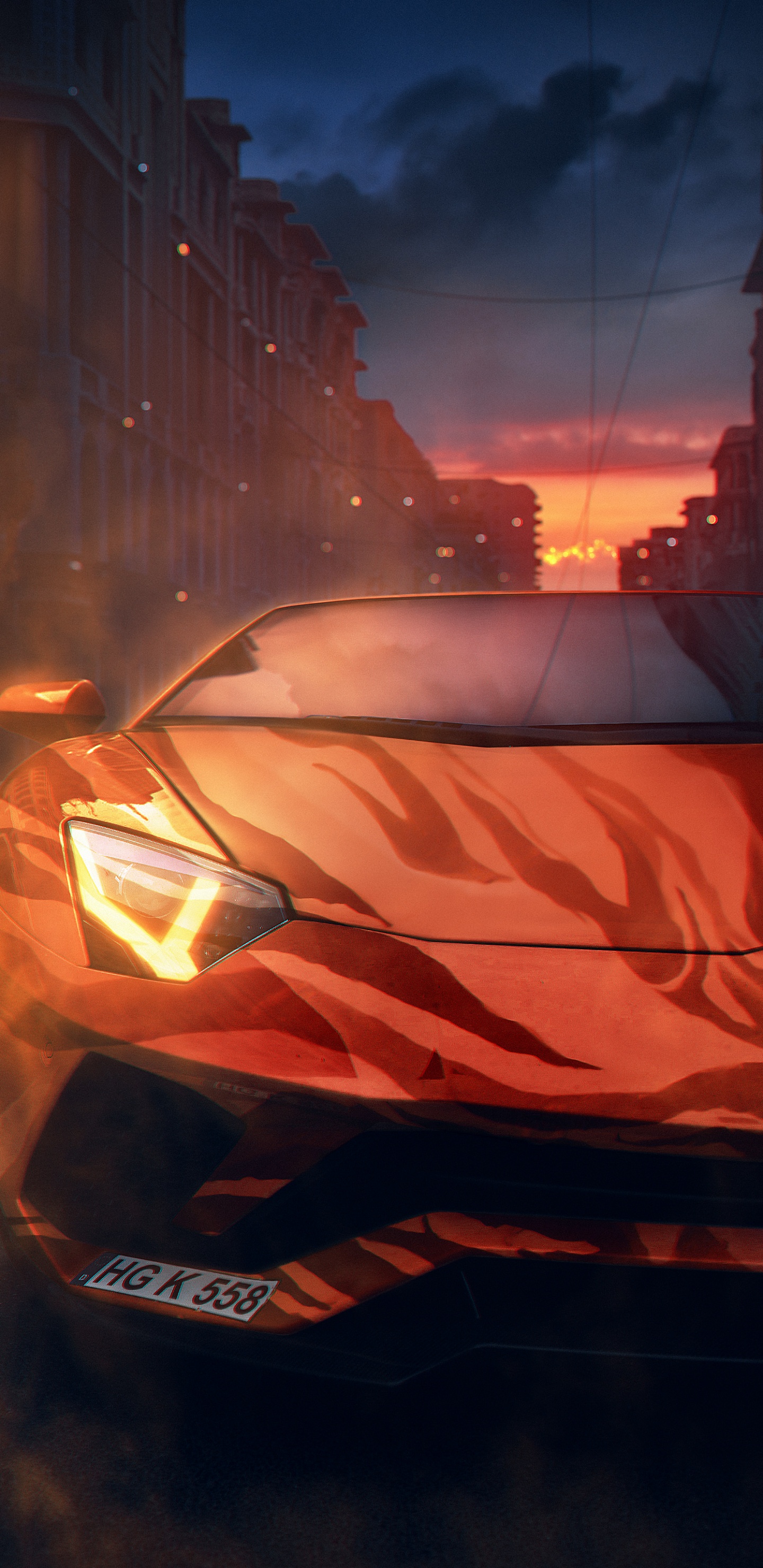 Orange, Sportwagen, Car, Lamborghini, Luxusauto. Wallpaper in 1440x2960 Resolution