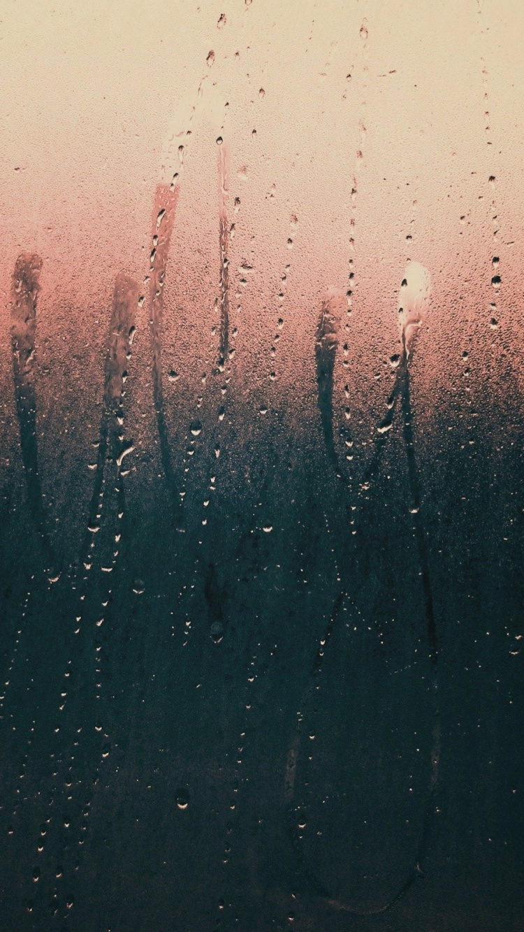 Gotas de Agua en la Ventana de Vidrio. Wallpaper in 750x1334 Resolution