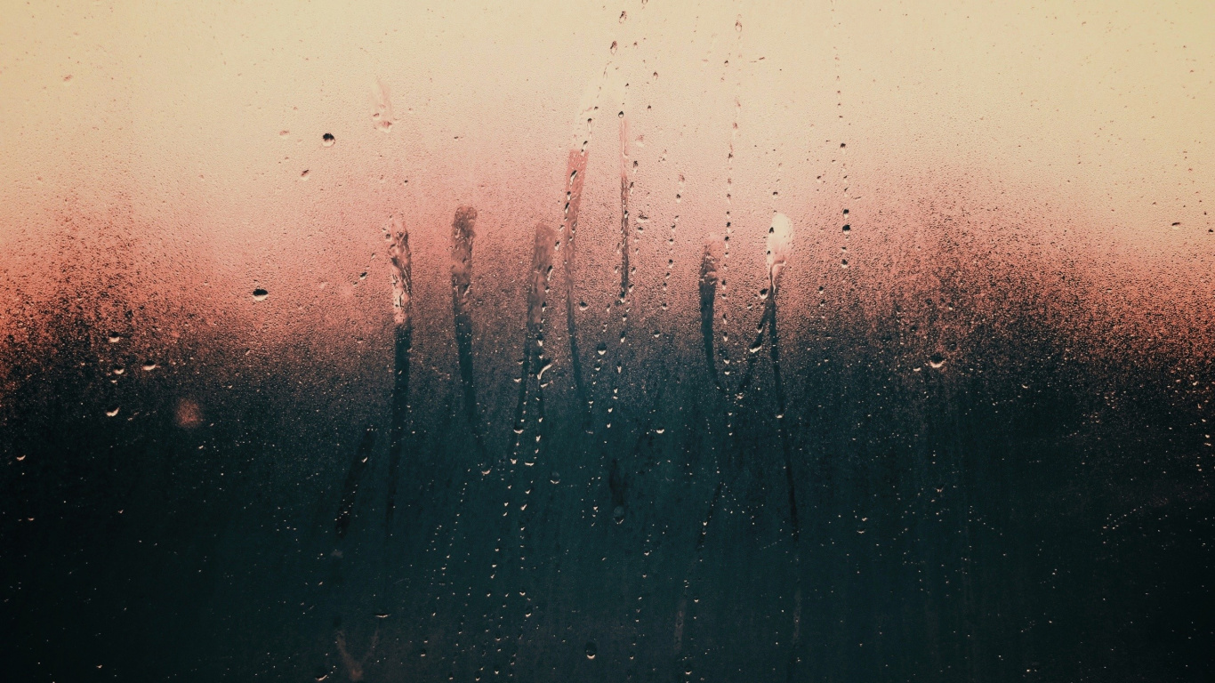 Gouttes D'eau Sur la Vitre. Wallpaper in 1366x768 Resolution
