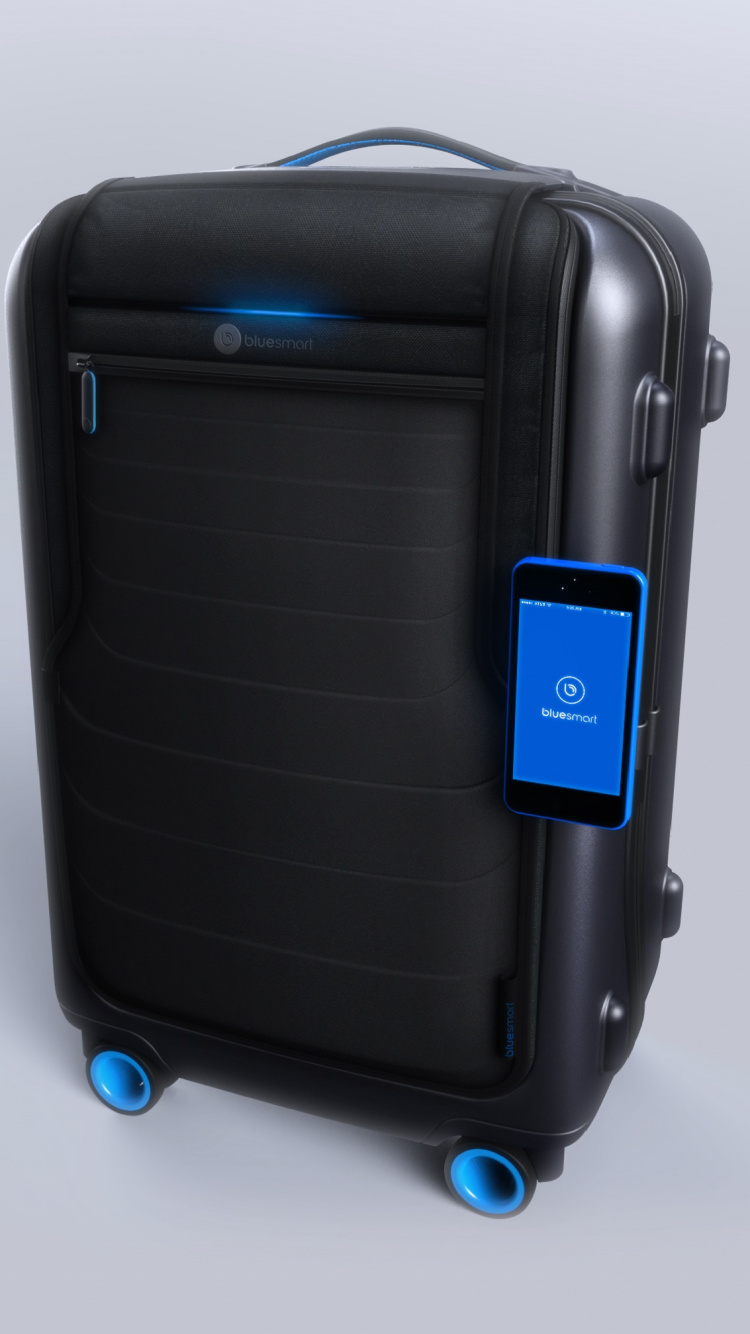 Black and Blue Luggage Bag. Wallpaper in 750x1334 Resolution