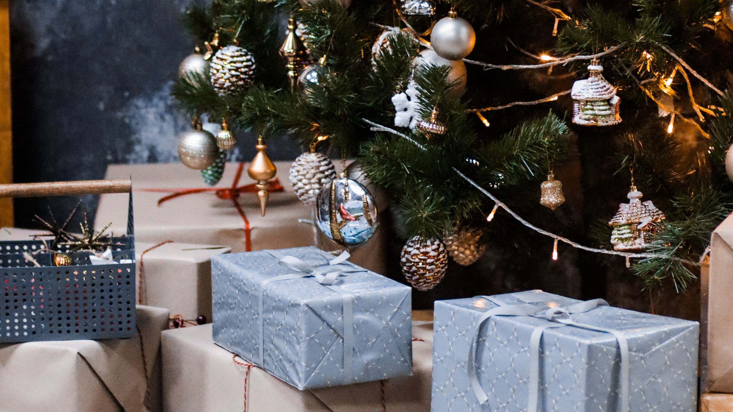 Décoration de Noël, Design D'intérieur, Ornement de Noël, Chambre, Épinette du Colorado. Wallpaper in 2560x1440 Resolution