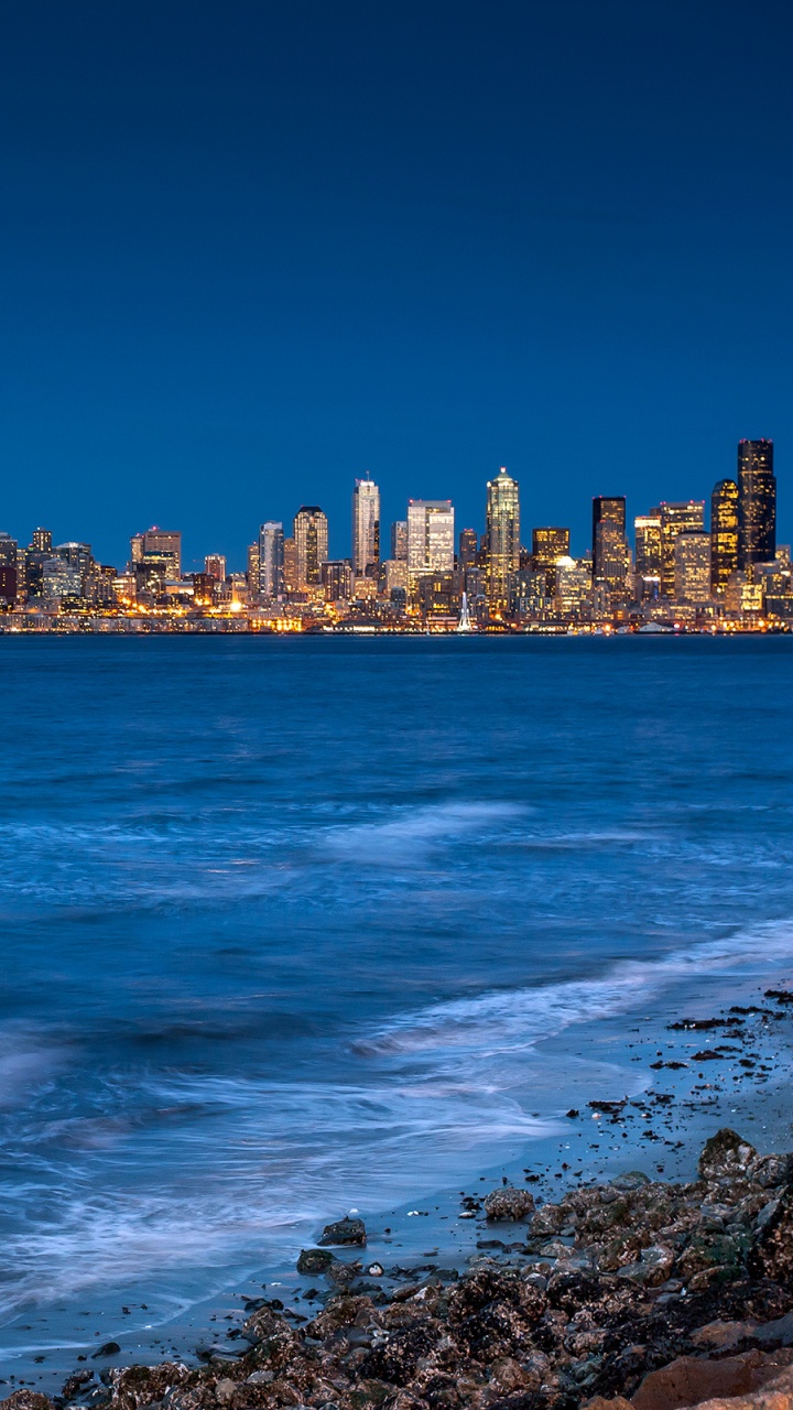 City Skyline Across Body of Water During Daytime. Wallpaper in 720x1280 Resolution